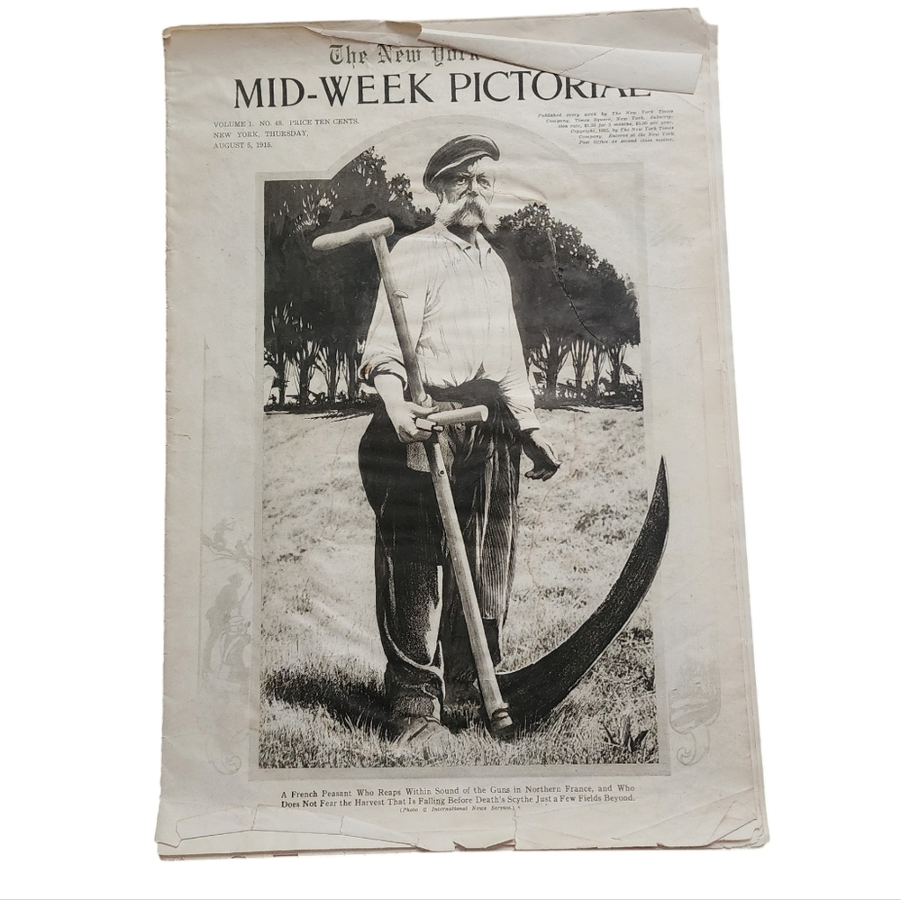 THE NEW YORK TIMES Mid-Week Pictorial‎ Antique Vol. 1, No. 48 August 5, 1915